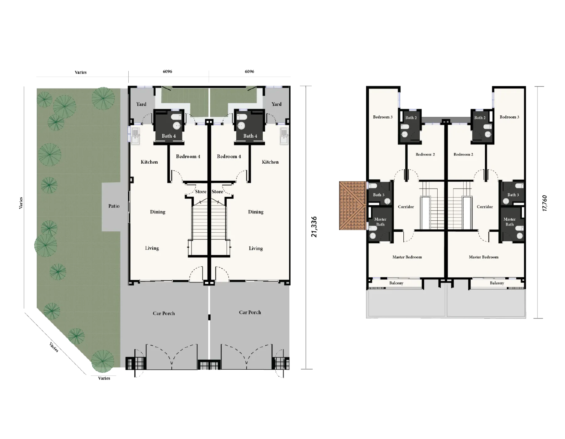 Bae 双层 Terrace House floor plan