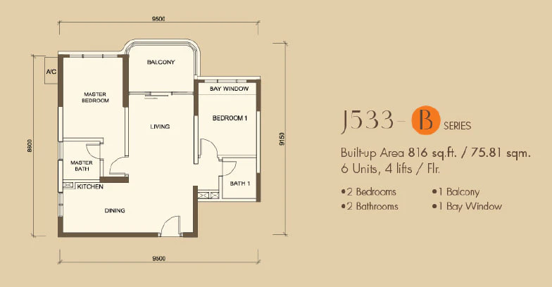 Country Garden Danga Bay Type B floor plan