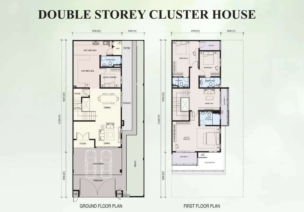 KSL Pulai Bestari 双层 Terrace House floor plan