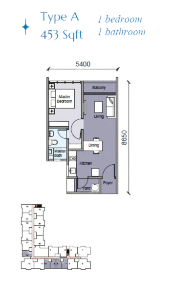 Calia Residences Type A floor plan