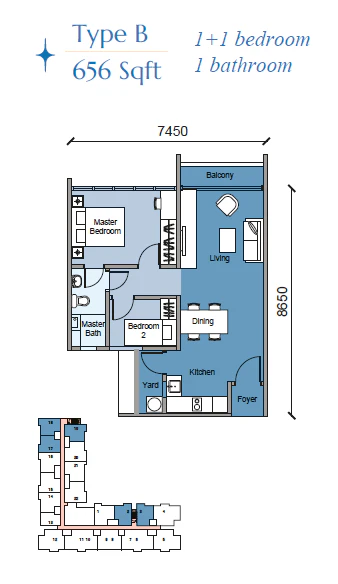 Calia Residences Type B floor plan
