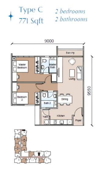 Calia Residences Type C floor plan