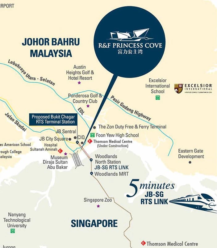R&F Princess Cove location reference map