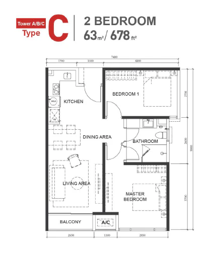 The M Macrolink Type C floor plan